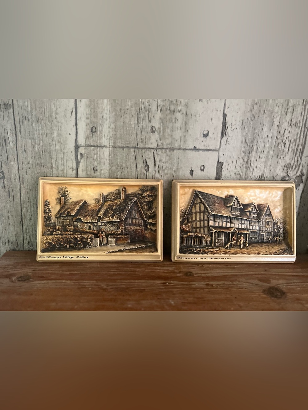 Vintage-Style Decorative Wall Plaque Set Made in England